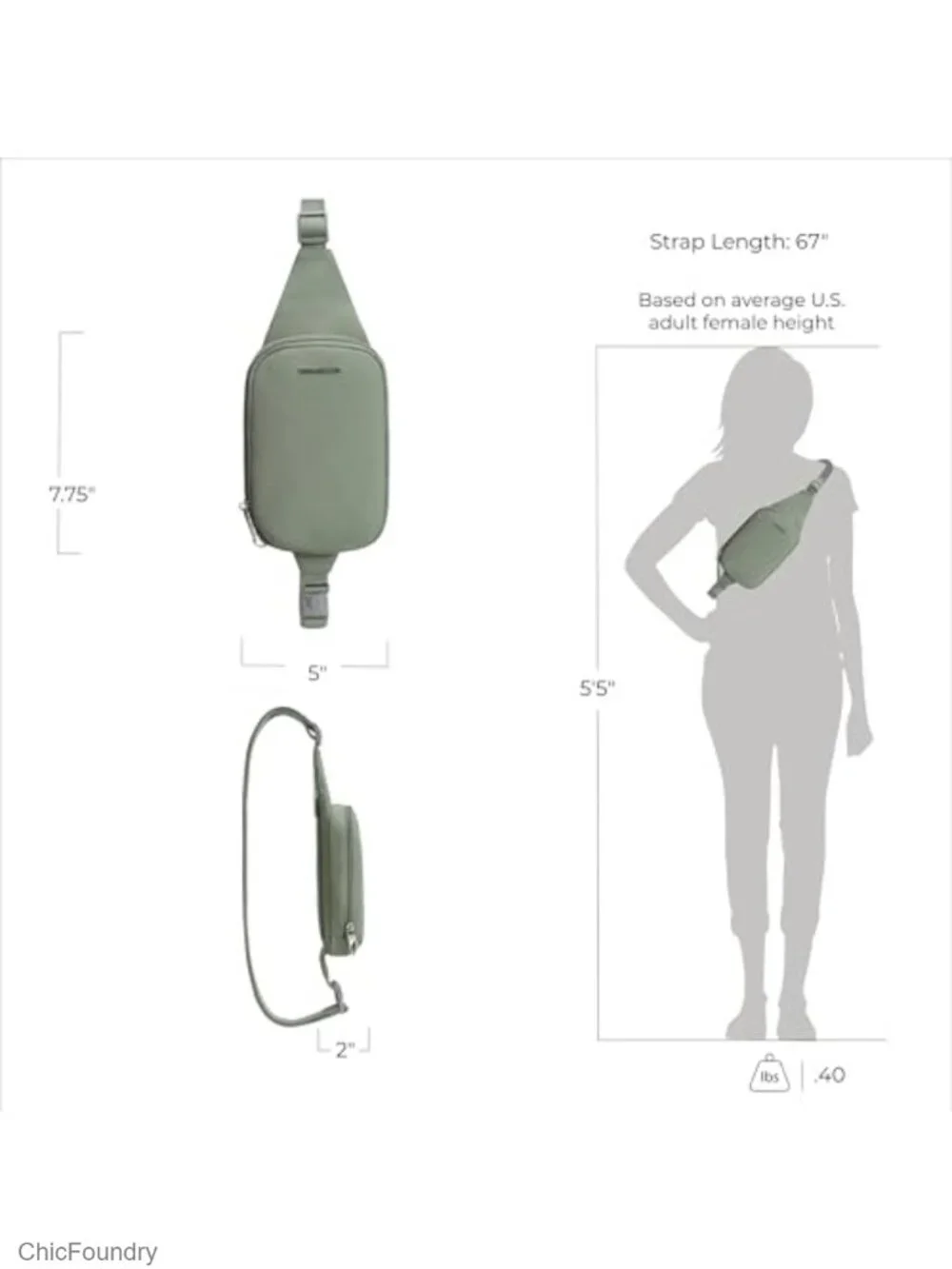 Anti-Theft Compact Sling with RFID Blocking